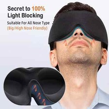 Sleep Eye Mask for Men Women, 3D Contoured Cup Sleeping Mask  Blindfold