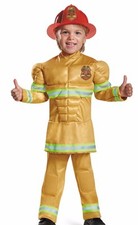 FEARLESS FIREMAN MUSCLE TODDLER HALLOWEEN COSTUME SIZE M 3T-4T