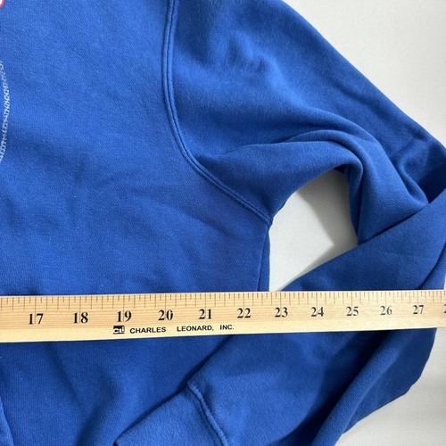 Majestic New York Giants Hoodie Mens Large Fleece Sweatshirt NFL Full Zip Blue - Picture 11 of 11