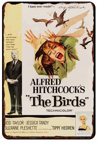 the Birds Movie Vintage Advertising  All Metal Tin Sign  8 x 12