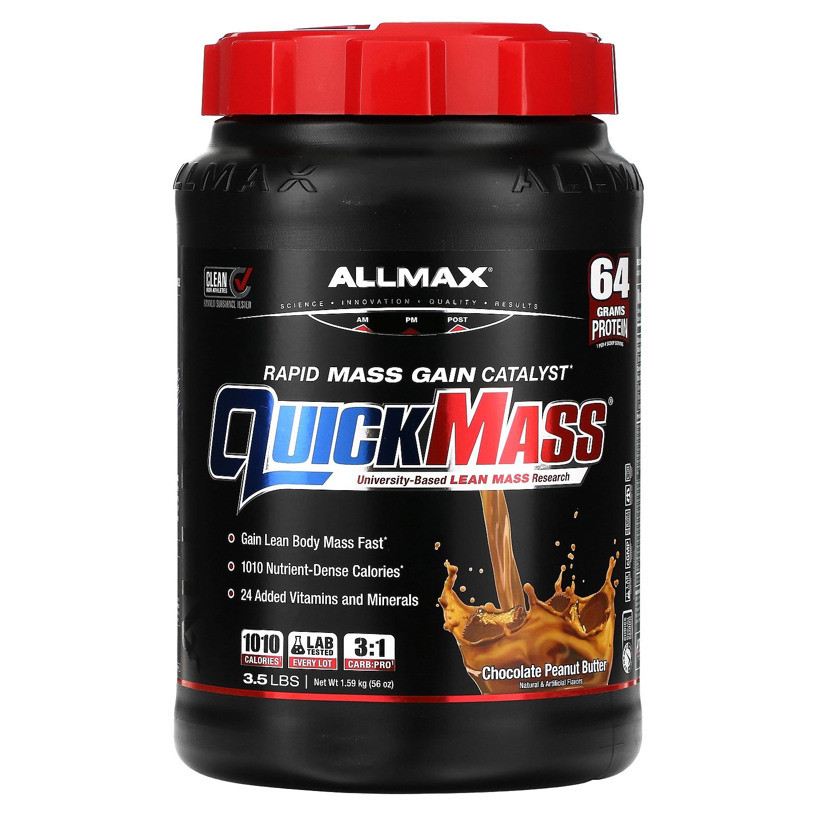 QuickMass, катализатор быстрого набора массы, шоколадно-арахисовое масло, 3,5 фунта (1,59 кг)