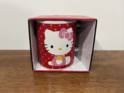 Hello Kitty 1976-2013 Sanrio Co Ltd Red With Pink Polka Dots Pink