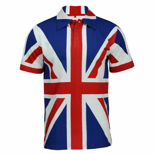 Union Jack Shirt Collar Size:S M L XL 2XL 3XL 4XL 5XL Cotton with Printing MARK - Picture 5 of 12