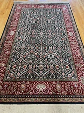 Authentic Original Karastan 705 Navy Panel Kirman 100%Wool American Rug 5'9"x9'