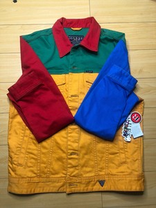 New Limited Ed Guess X J Balvin Color Block Denim Jacket Size
