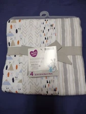 NWT Receiving Blankets 4-pack 30x30 inch Flannel Nature Striped Boy Girl New