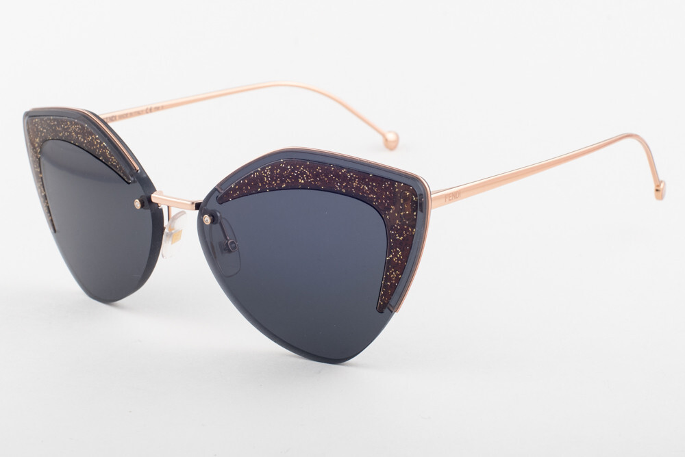 Fendi Glittering Gold Sunglasses FENDI FF0355/S KB7 66 Gold / Gray Sunglasses FF 0355 KB7  main image 4