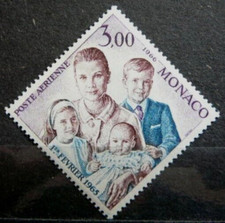 Monaco 1966 Princess Grace & Her Children, Air Value. UNM / MNH