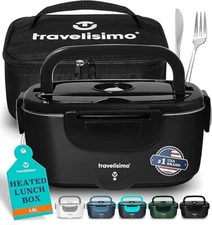 Electric Lunch Box for Adults, 80W Heated Lunch Box 1.5L Stainless Steel Heated