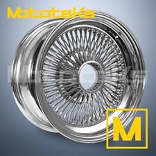 15x7 Luxor Wire Wheel 100 Straight Std Lowrider Chrome Rim Single Wheel Only