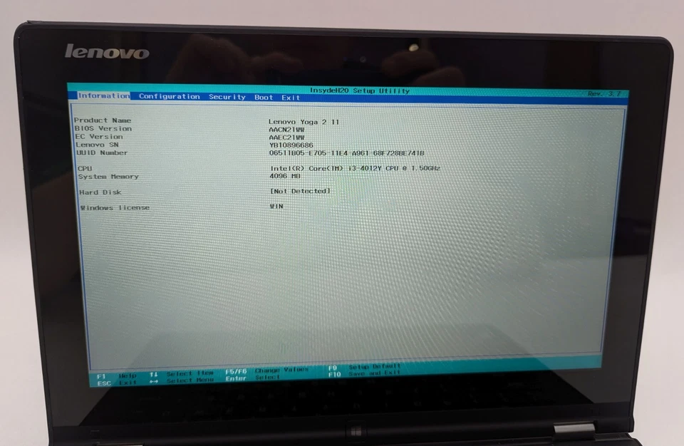 Portátil táctil Lenovo Yoga 2 11 11,6" incompleto Intel i3-4012Y 1,50 GHz 4 GB de RAM Foto 3 de 4