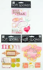 Me & My Big Ideas Soft Spoken Embellishments Mom Girls Lot Dimensional Stickers