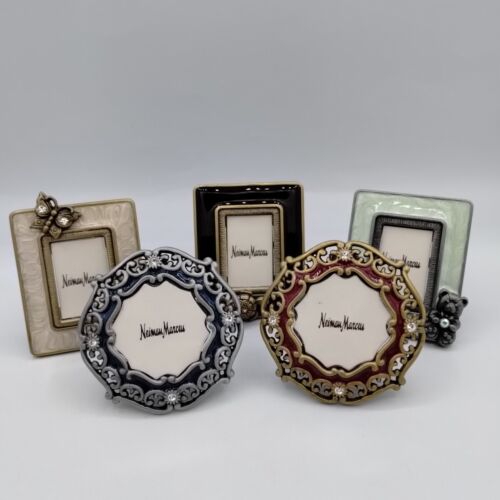Jay Strongwater Neiman Marcus Miniature Picture Frames Clips Metal Lot of 5 - Picture 1 of 22