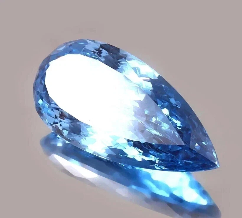 Excelente piedra preciosa suelta natural aguamarina azul corte pera 40-42 quilates certificado EGL Foto 3 de 4