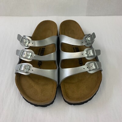 Birkenstock New w/o Box Florida Silver Birko Flor Regular Width - Select Size