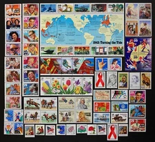 1993 U.S. Commemorative Year Set 81 diff stamps incl. WII Sheet + extras Mint NH