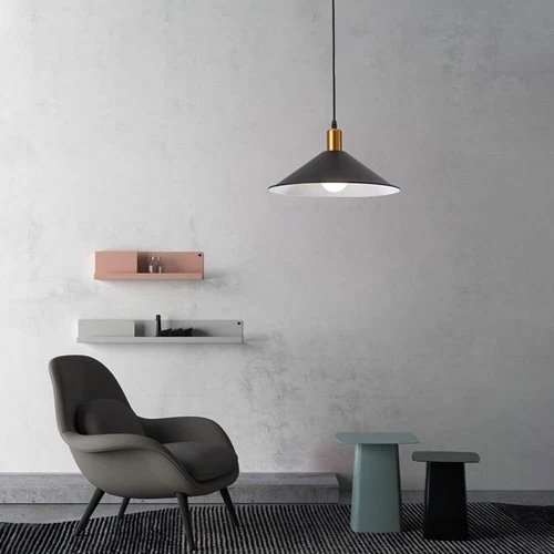 Farmhouse Matte Black Barn Pendant Light 1-Light Mid Century Dome Dining Room - Picture 8 of 9