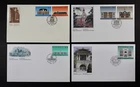 CANADA 1989-1996 Heritage Buildings, $1 to $5 stamps on 4 FDC First Day Covers