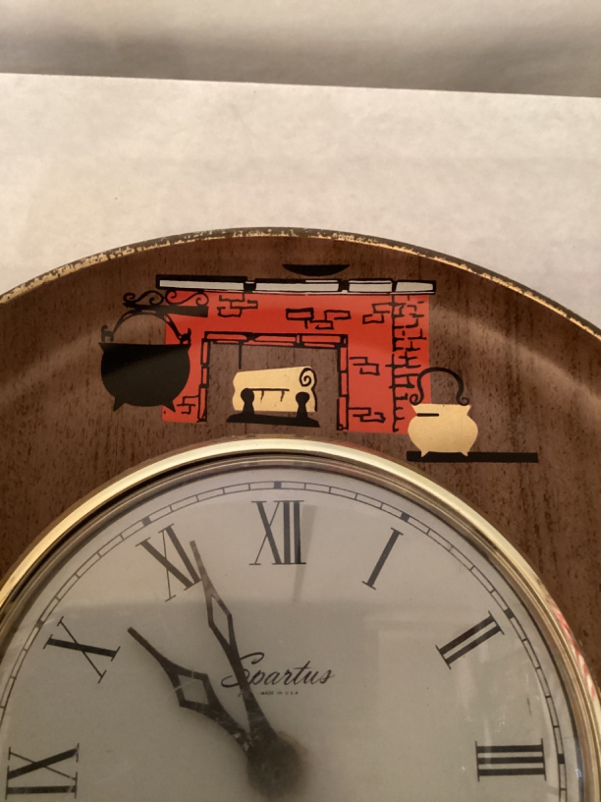 Vintage SPARTUS Kitchen Wall Clock Mid Century MCM DECOR for PARTS or REPAIR