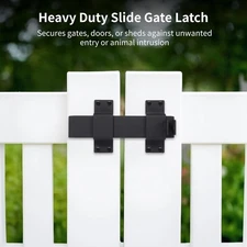 2 PCS Slide Gate Latches, 7.5" Heavy Duty Metal Latch w/ Padlock Hole, Anti-Rust
