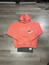 NEW Fear of God Essentials Hoodie Coral Size Medium 100 Authentic  