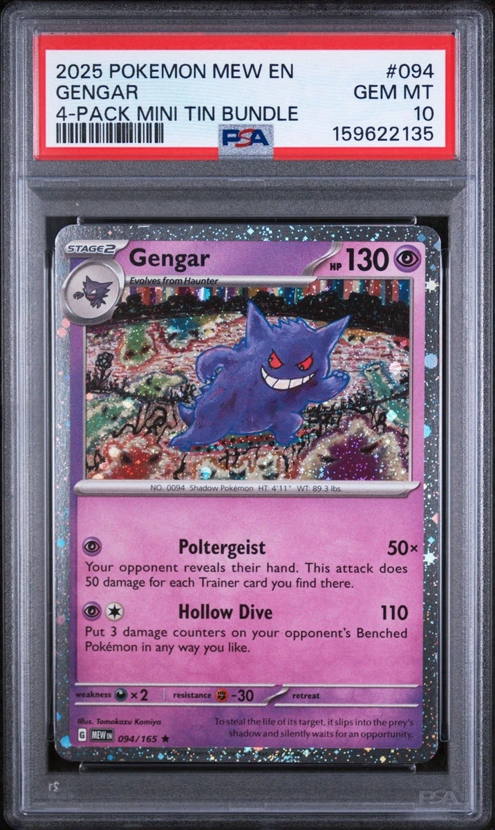 Pokémon TCG Grade 10 Gengar Individual Collectible Card Game Cards