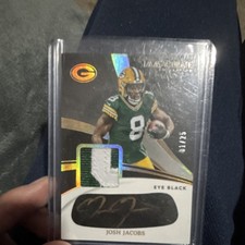 Panini Josh Jacobs Immaculate Eye Black Jersey Autograph Patch /25 Packers