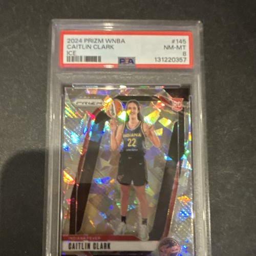 Panini Prizm 2024 WNBA Caitlin Clark #145 Cracked Ice Prizm RC PSA 8 NM-MT Fever