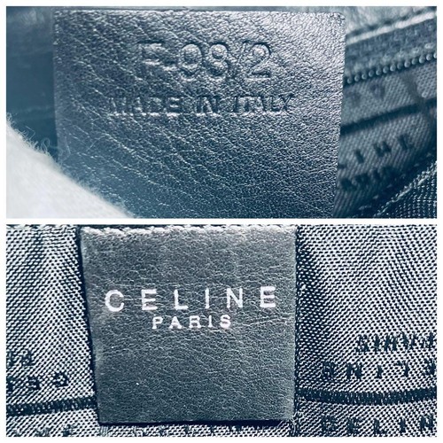 Borsa Celine monospalla cerchio nylon pelle nera unisex vintage 8,3x11,8x3,9i - Foto 20 di 20