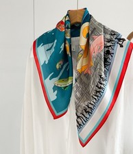 100 Mulberry Silk Scarf Women Square Wrap Neckerchief 65 65cm Bandana Q34