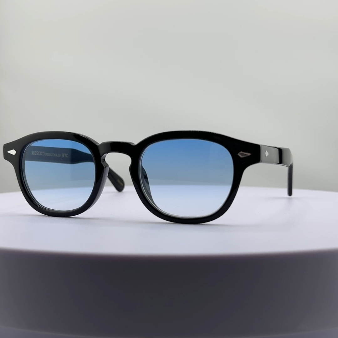 MOSCOT LEMTOSH SUNGLASSES JOHNNY DEPP BLACK BLUE GLASSES NEW | eBay