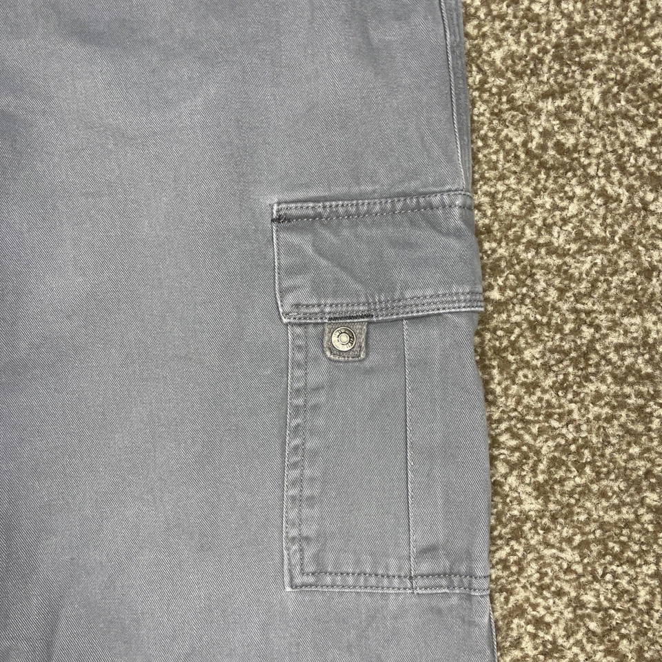 Pantalones cargo Hawk para hombre 40x32 grises utilitarios rave patín bolsillos a presión holgados años 90 de colección Foto 2 de 4