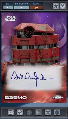 B2EMO - Signatures Purple 199cc Epic - Star Wars Card Trader Topps Chrome 2025