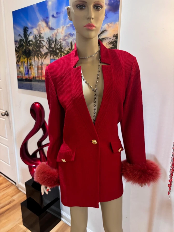 Chaqueta especial Navidad San Juan piel de zorro 12 L LKNU señora Santa fiesta Foto 2 de 4