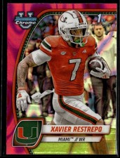 2024 Topps 1st Bowman University Chrome Pink Lava Refractor #187 Xavier Restrepo