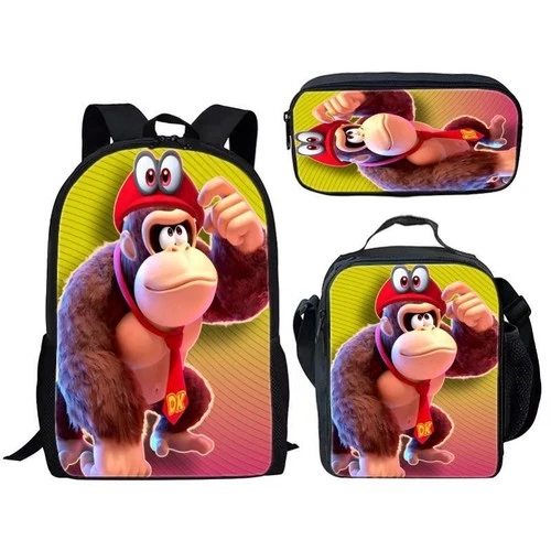 Kids Kong School Backpack Set with Insulated Lunch Bag and Pencil Case