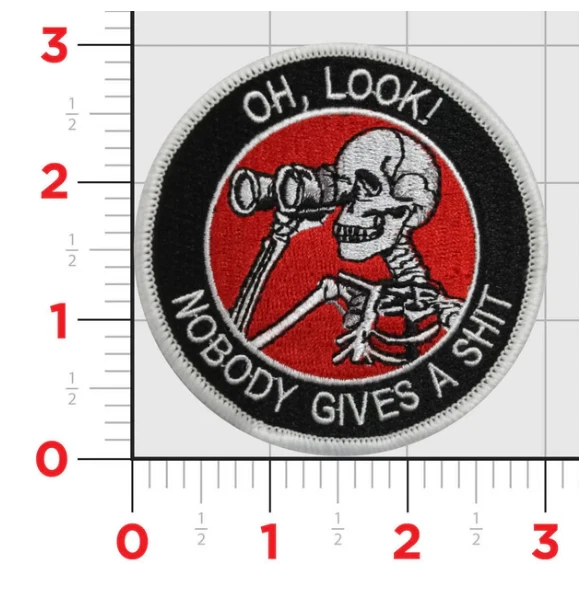 OH LOOK NOBDY GIVES A SH*T EMBROIDERED PATCH WITH HOOK & LOOP