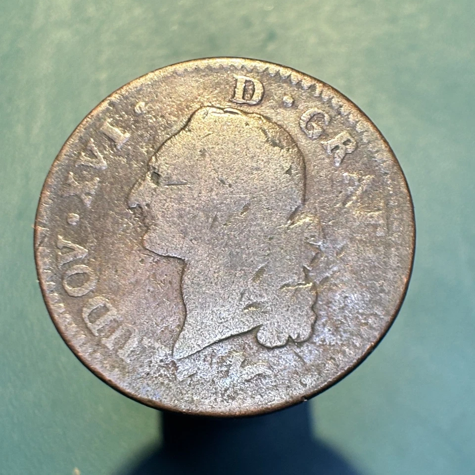 F - 1778 - France 1 sol - Sea horse - Attractive Copper Coin! - Image 1 of 2