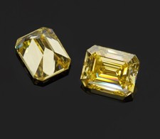 3 Ct Lab Grown Diamond Yellow Color Loose Emerald Cut VVS1 Clarity CVD Certified