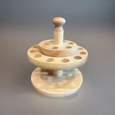 Wooden Oak Scissors Craft Tool Stand Caddy Holds 18 Scissors Paint Brush Holder