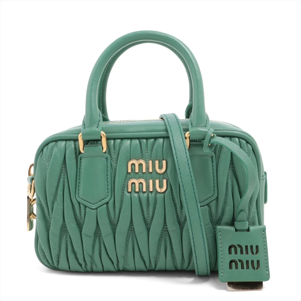Green Leather Exterior Miu Miu Bags & Handbags for Women for sale