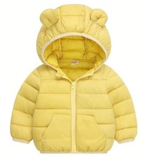 Toddler Winter Coats Puffer Padded Jacket Baby Boys Girls Bear 1-2T Yellow