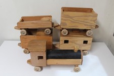 Vintage Handcrafted Large Wood Toy Train Set 5 Piece