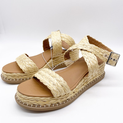 Universal Thread Women's Kayla Memory Foam Insole Wedge Heels Sandals Size 10