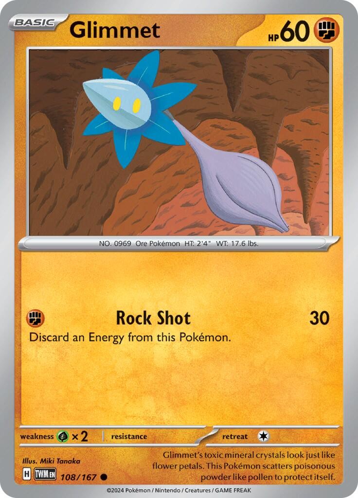 Glimmet #108/167 SV06: Twilight Masquerade Pokemon