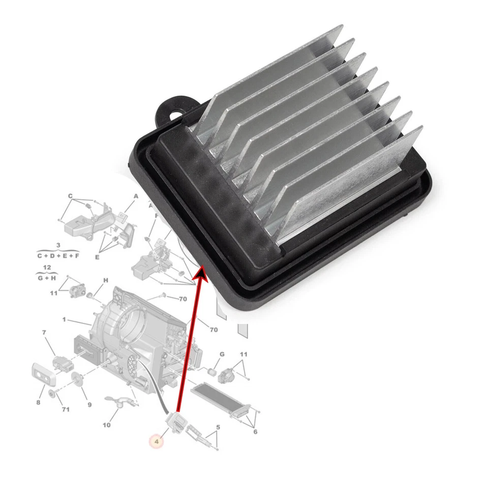 Résistance de Chauffage Ventilation Pour 308 II C4 Cactus 1610497380 - Photo 4/4