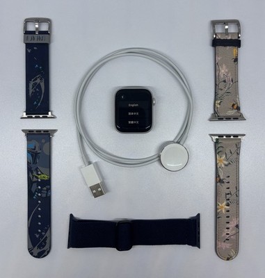 Apple Smart Watch Series 5 44mm Silver Aluminum Tested And Working With Charger