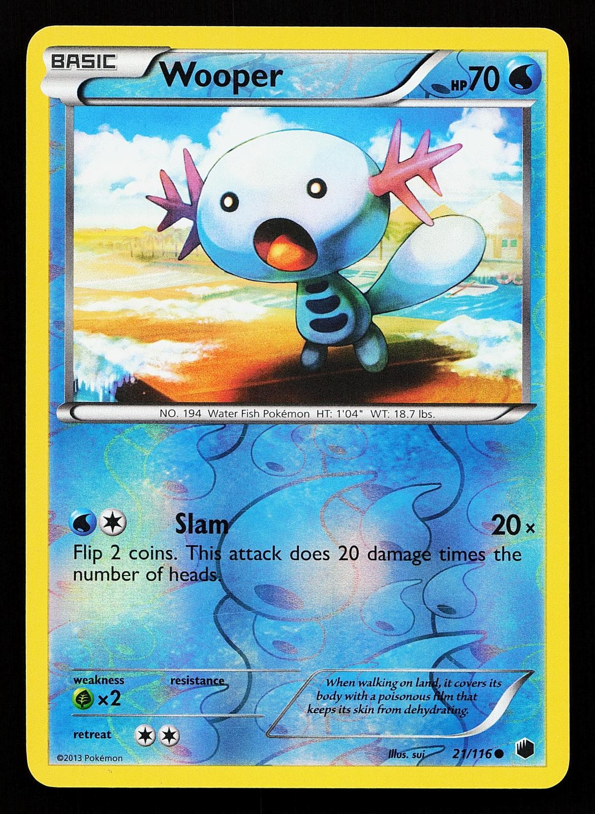 Wooper 21/116 Reverse Holo Common Plasma Freeze Pokemon Card
