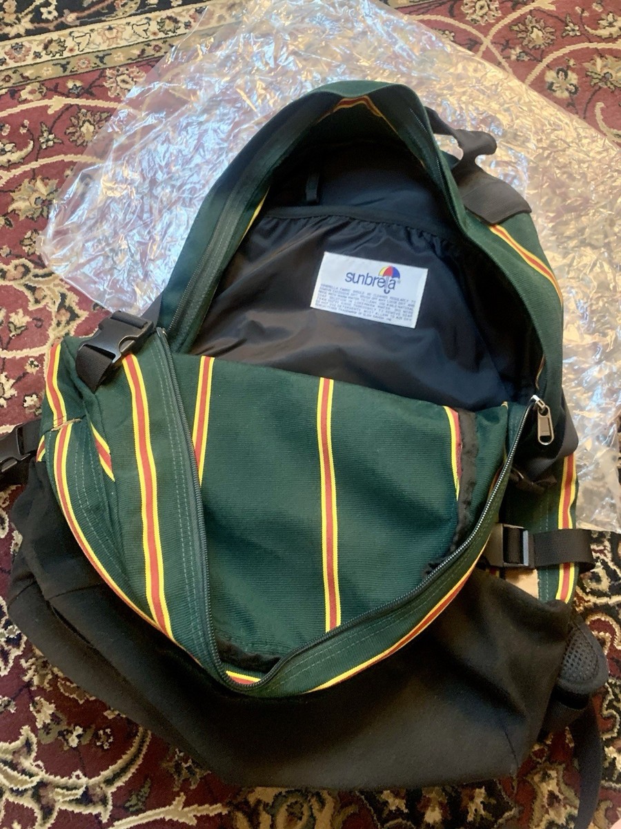 Supreme x Sunbrella + Camera Pouch Green Striped Backpack 2009 No