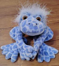 NOS Animal Alley Feathered Frog Plush Stuffed Toy Blue Spotted Toys R Us Collab